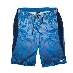 SH457 Mens Nike Brand Floral Lined Casual Beach Swim Trunks L